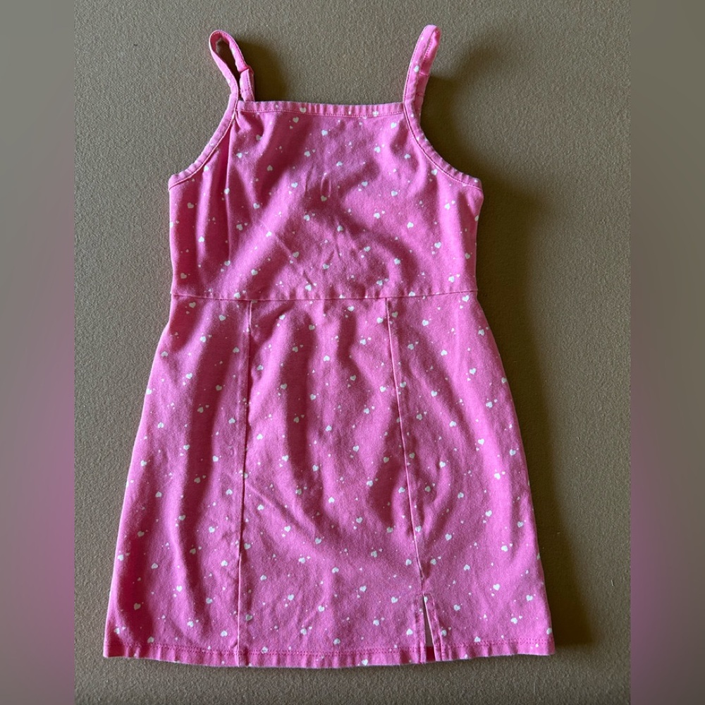Art Class Pink Dress with White Heart Pattern